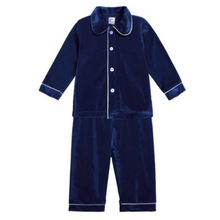 Load image into Gallery viewer, Boy&#39;s Cotton Velour Pyjamas - Winter Blue
