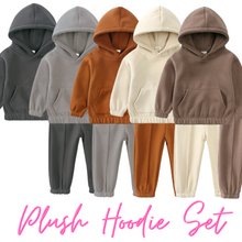 Load image into Gallery viewer, Plush Hooded Tracksuit - Brown
