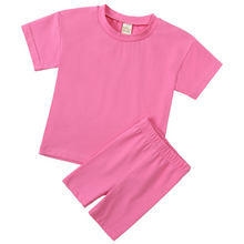 Load image into Gallery viewer, Kids Tales Children&#39;s Cycling Shorts Set - Bubblegum Pink
