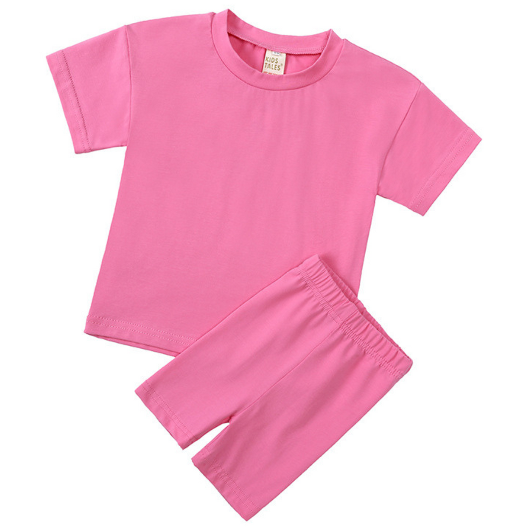 Kids Tales Children's Cycling Shorts Set - Bubblegum Pink