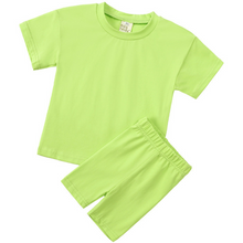 Load image into Gallery viewer, Kids Tales Children&#39;s Cycling Shorts Set - Lime Green

