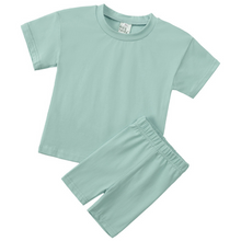 Load image into Gallery viewer, Kids Tales Children&#39;s Cycling Shorts Set - Seafoam Blue
