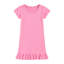 Load image into Gallery viewer, Dropped Hem Summer Short Sleeve Dress - Pink
