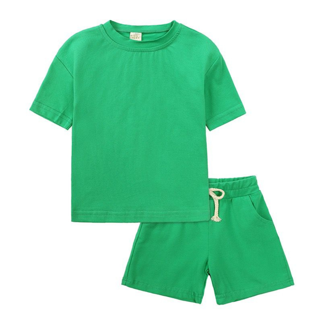 Kids Tales Shorts and Tee Set Green - Main Image