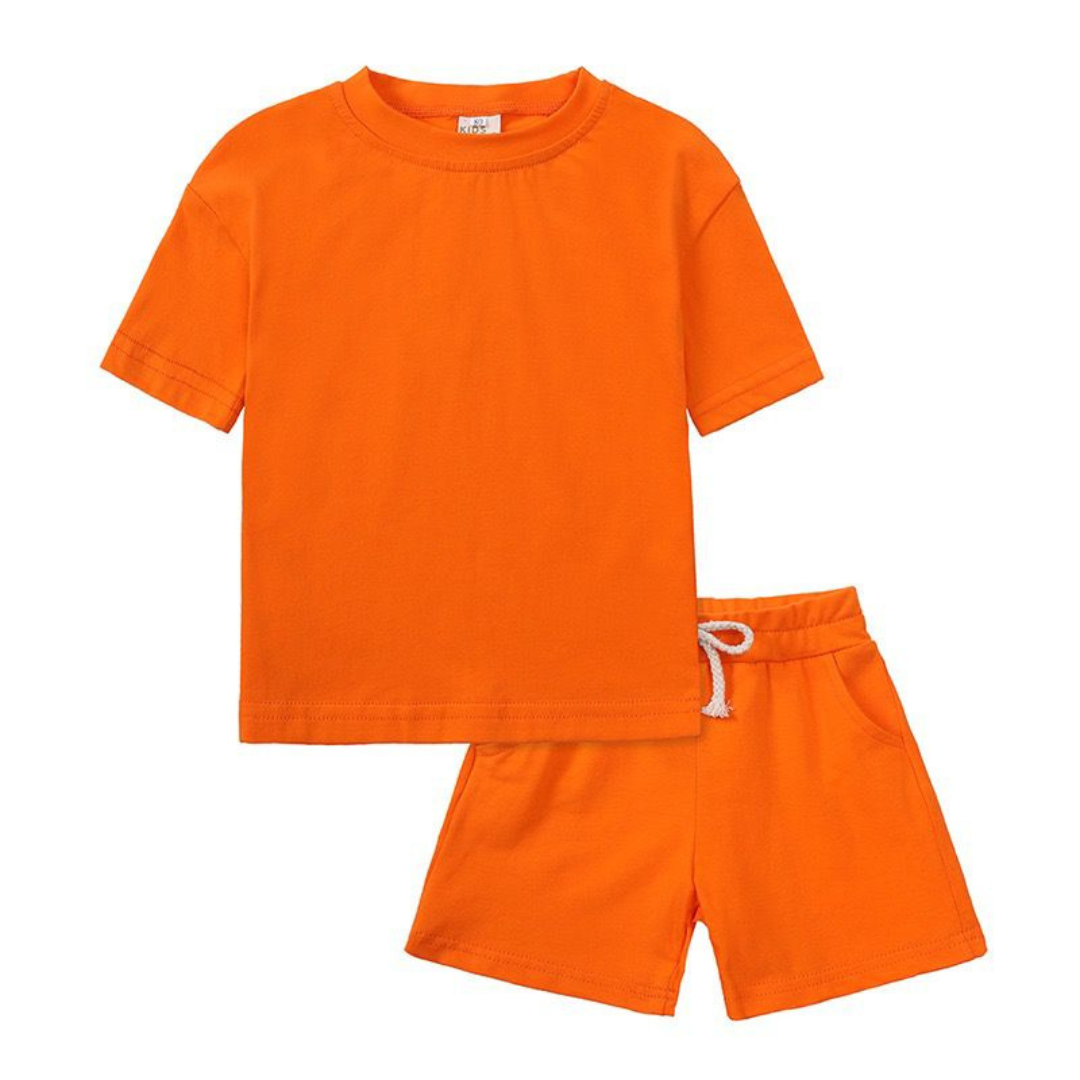 Kids Tales Shorts and Tee Set Orange - Main Image