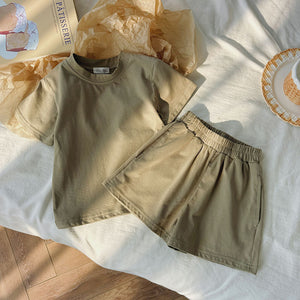 Supersoft Shorts & Tee Sets - Khaki