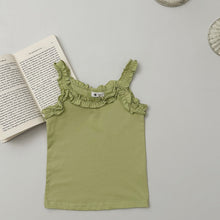 Load image into Gallery viewer, Supersoft frilly Vest Top - Sage

