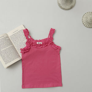Supersoft Frilly Vest Top - Pink