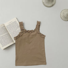 Load image into Gallery viewer, Supersoft Frilly Vest Top - Tan
