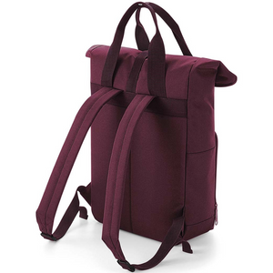 Twin Handle Roll-Top Backpack - Burgundy