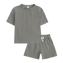Load image into Gallery viewer, Kids Tales Shorts and Tee Set - Storm Grey
