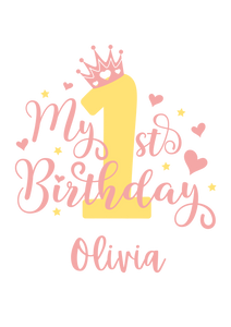 My First Birthday Name Design Sublimation Print