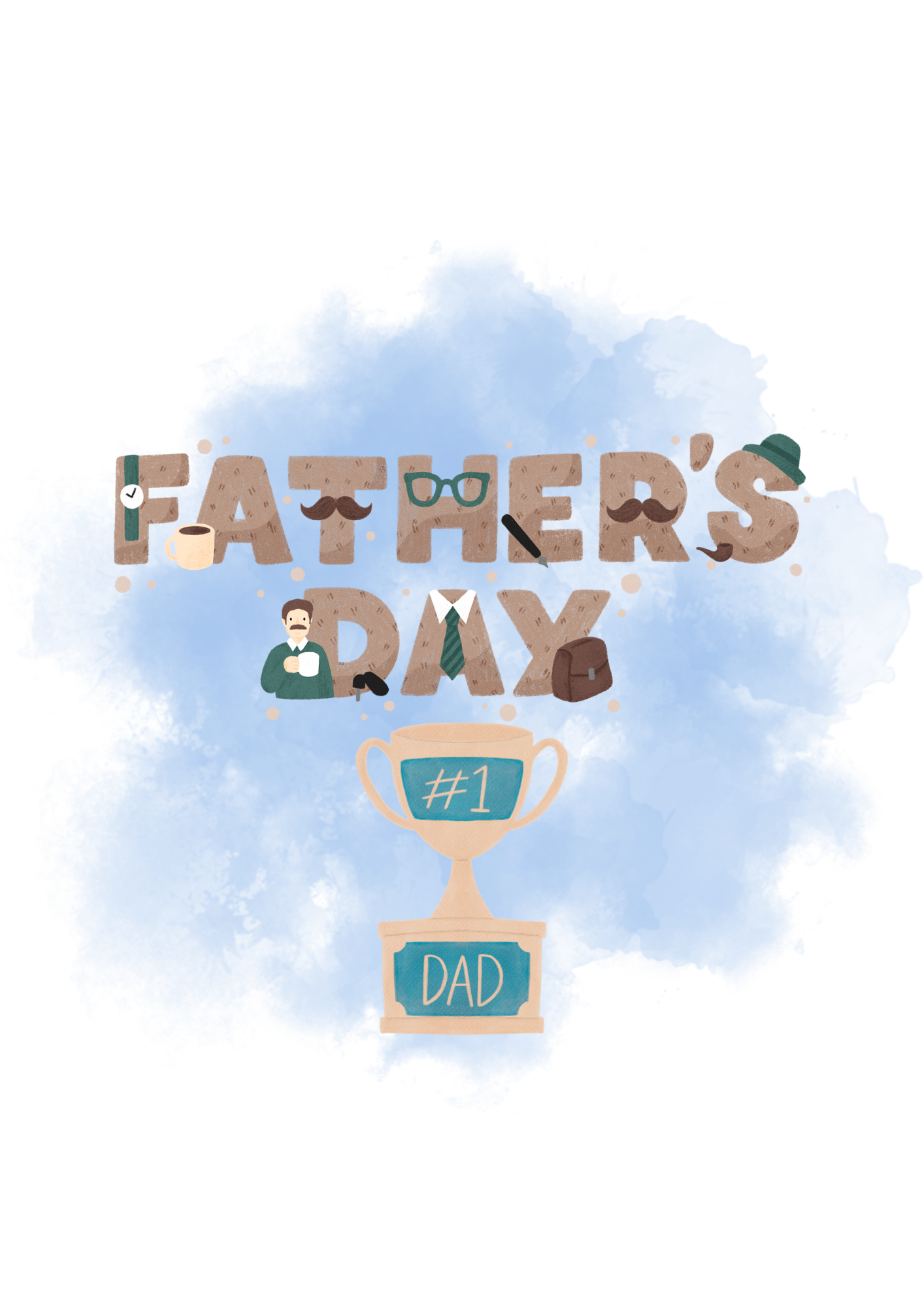 Father's Day Trophy Sublimation Print