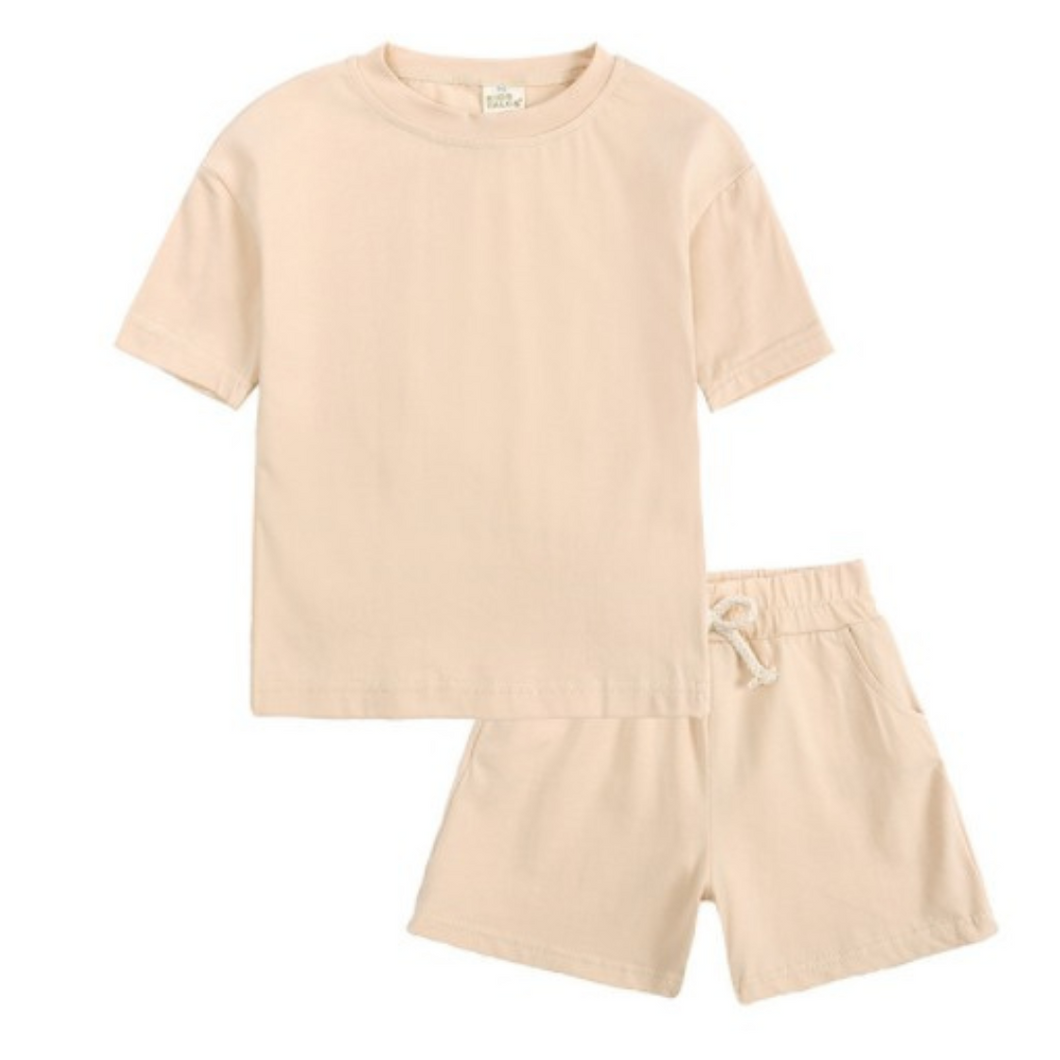 Kids Tales Shorts and Tee Set - Beige