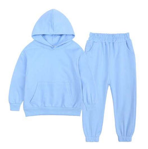 Regular Cotton Hooded Tracksuit - Blue