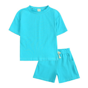 Kids Tales Shorts and Tee Set - Sky Blue