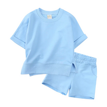 Load image into Gallery viewer, Kids Tales Spring Shorts and Tee Sets -  Blue
