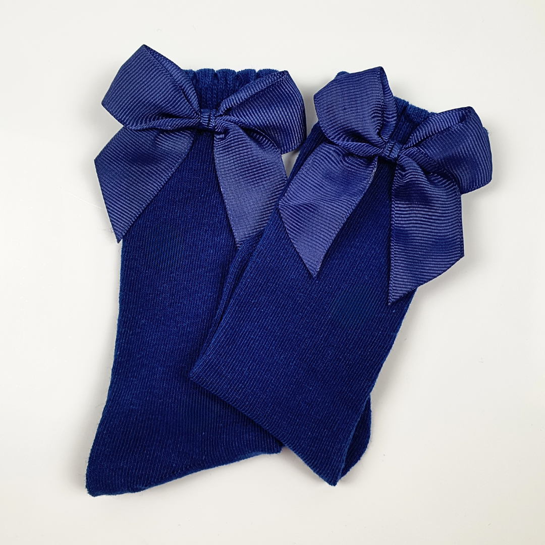 Children's Bow Socks - Navy