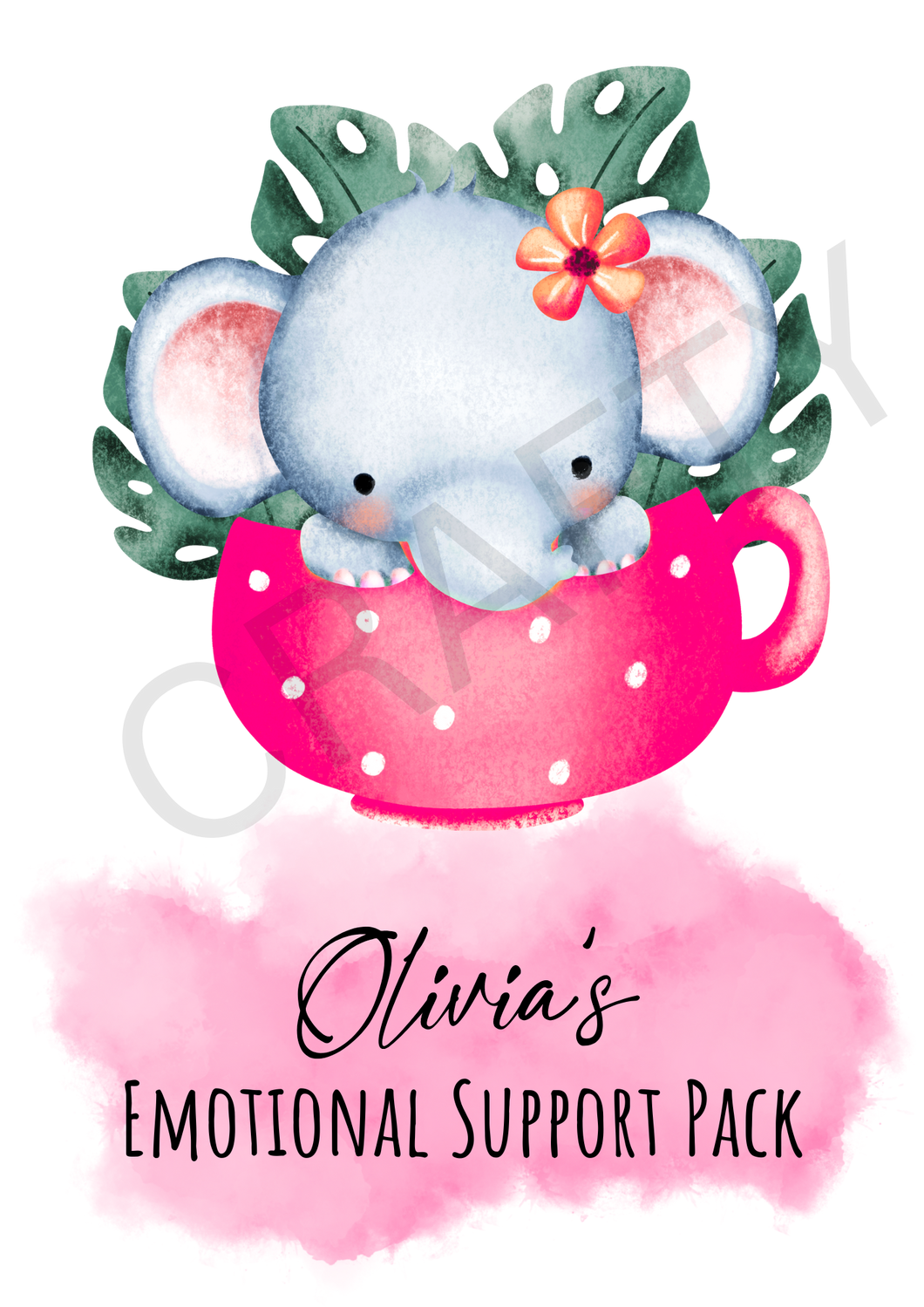 Customised Emotional Support Pack Cute Animal Design Sublimation Print