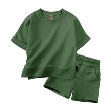 Load image into Gallery viewer, Kids Tales Spring Shorts and Tee Sets -  Khaki
