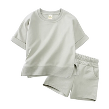 Load image into Gallery viewer, Kids Tales Spring Shorts and Tee Sets -  Light Grey
