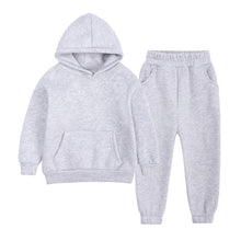 Load image into Gallery viewer, Thick Fleece Hooded Tracksuit - Grey

