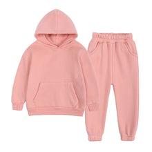 Load image into Gallery viewer, Thick Fleece Hooded Tracksuit - Soft Pink
