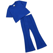 Load image into Gallery viewer, Kids Top &amp; Flares Co-ord - Royal Blue
