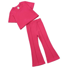 Load image into Gallery viewer, Kids Top &amp; Flares Co-ord - Fuchsia
