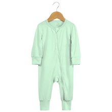 Load image into Gallery viewer, Kids Tales Baby Zipped Romper Sleepsuit - Light Green
