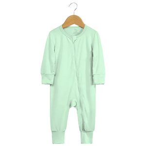 Kids Tales Baby Zipped Romper Sleepsuit - Light Green