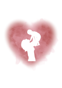 Mother's Day Heart Silhouette Sublimation Print