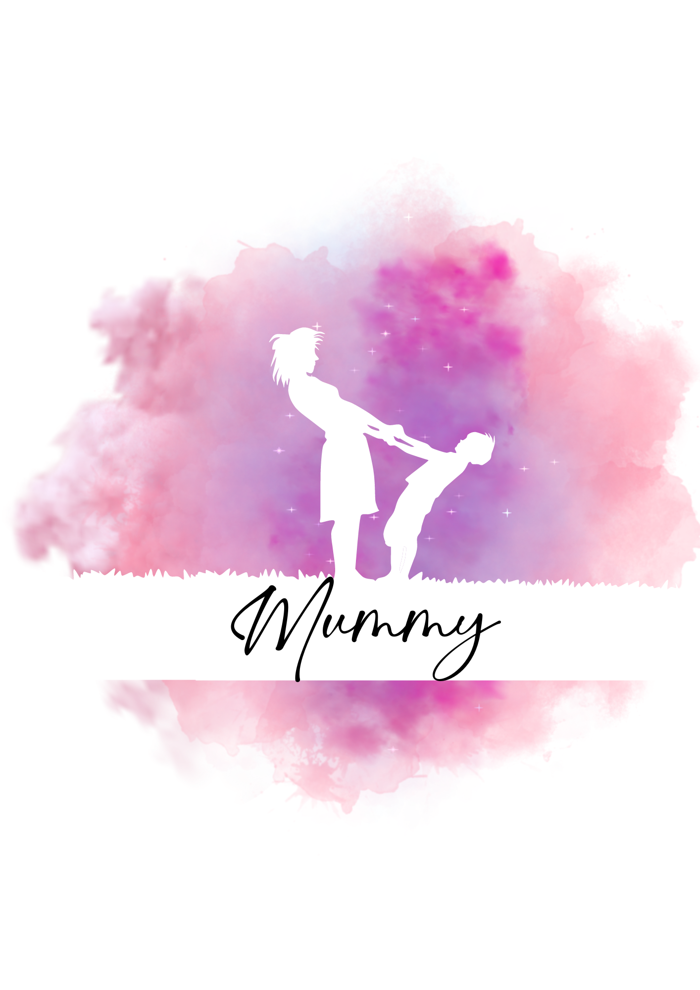 Customised Purple Silhouette Mother's Day Sublimation Print