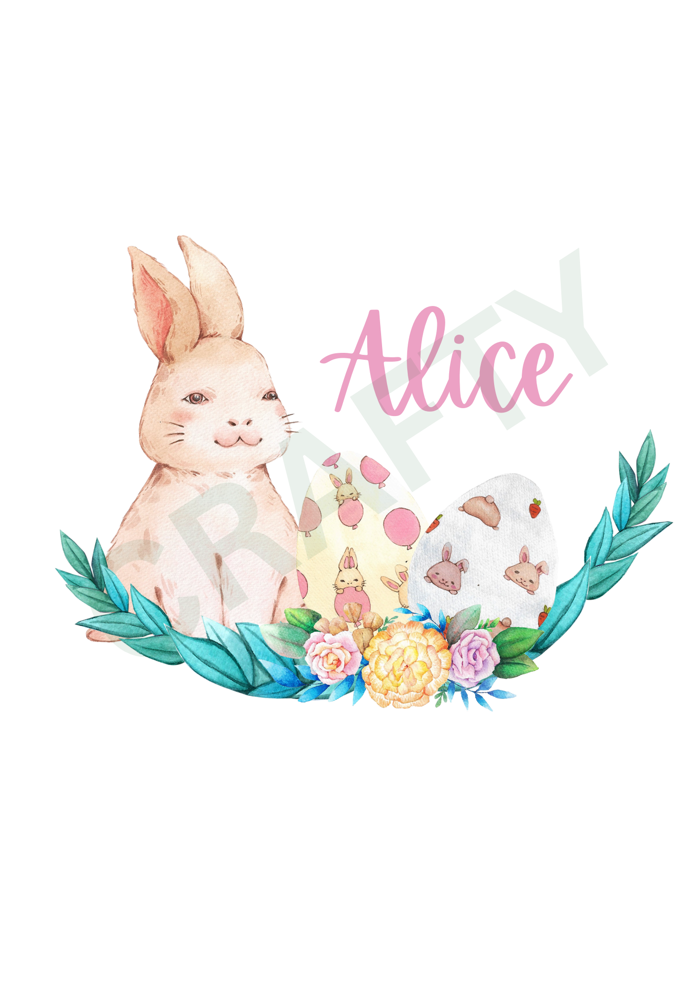 Easter Egg Name Design Sublimation Print