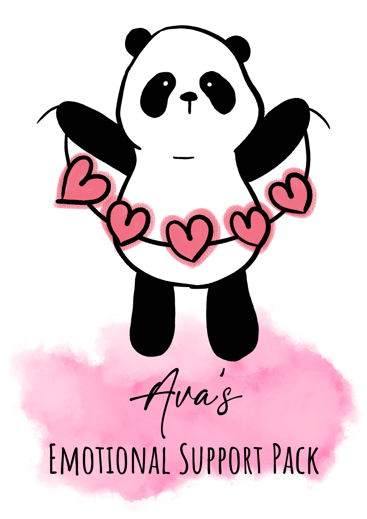 Customised Emotional Support Pack Panda Design Sublimation Print