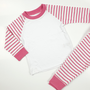 Kids Toddler/Baby Blank Sublimation Pink/White Striped Pyjamas