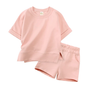 Kids Tales Spring Shorts and Tee Sets -  Pink