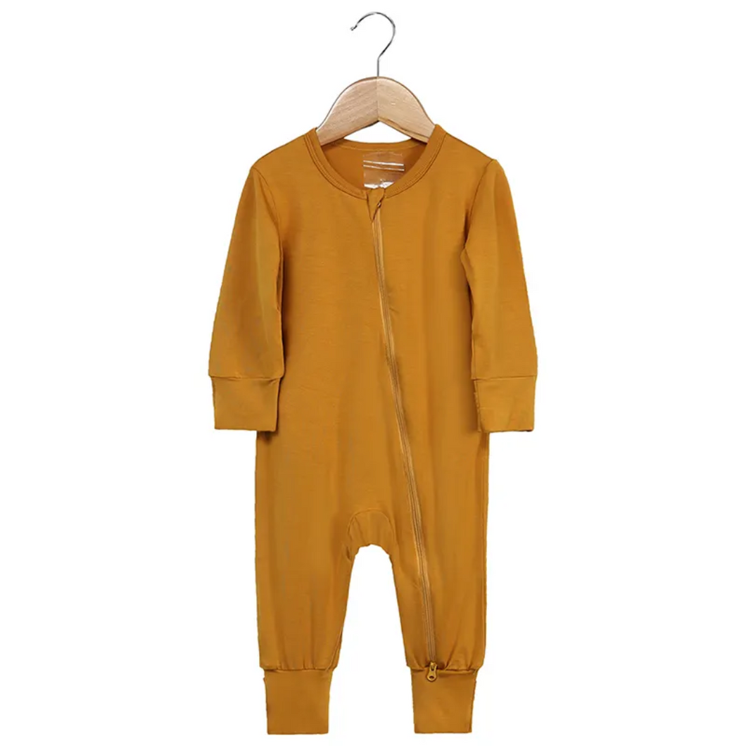 Kids Tales Baby Zipped Romper Sleepsuit - Rust