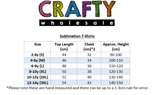Kids Blank White Sublimation and HTV T-Shirt