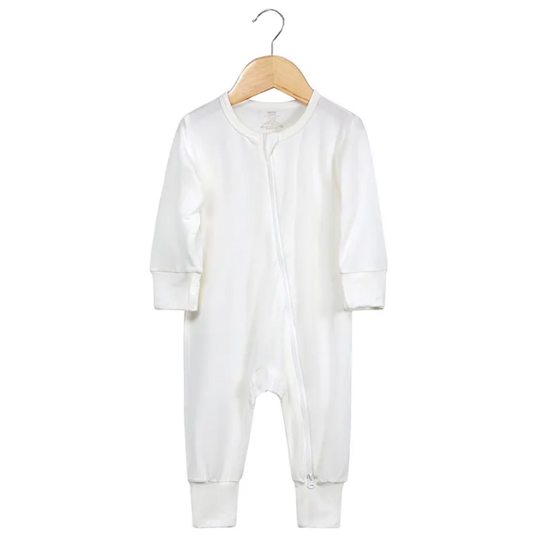 Kids Tales Baby Zipped Romper Sleepsuit - White