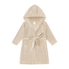 Load image into Gallery viewer, Boy&#39;s Cotton Velour Dressing Gown - Beige
