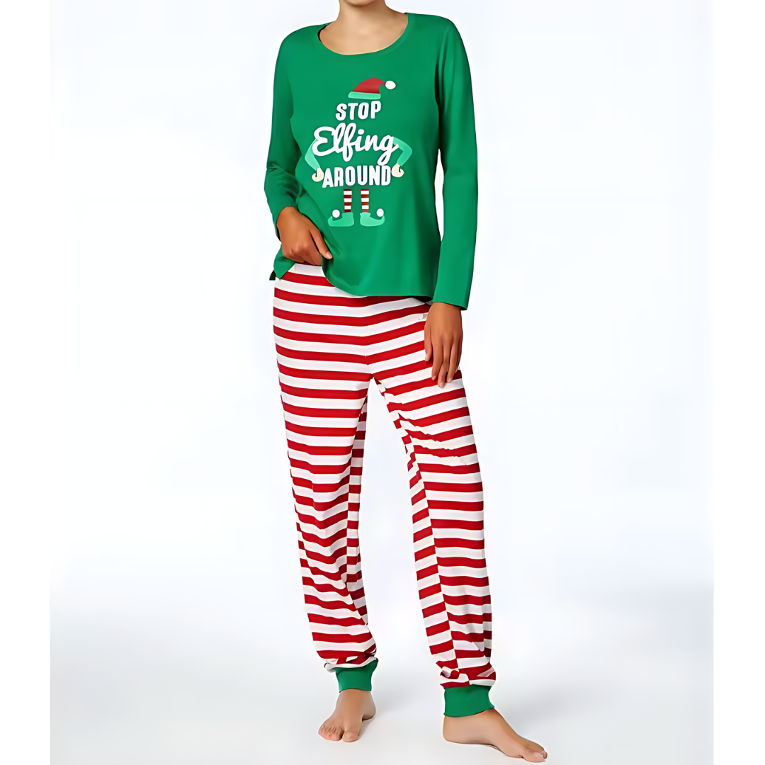 Stop Elfing Around Family Christmas Pyjamas