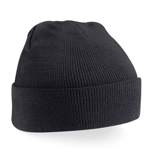 Kids Plain Beanie Hat - Black
