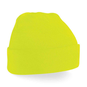 Kids Plain Beanie Hat - Fluorescent Yellow