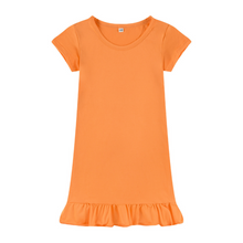 Load image into Gallery viewer, Dropped Hem Summer Short Sleeve Dress - Orange
