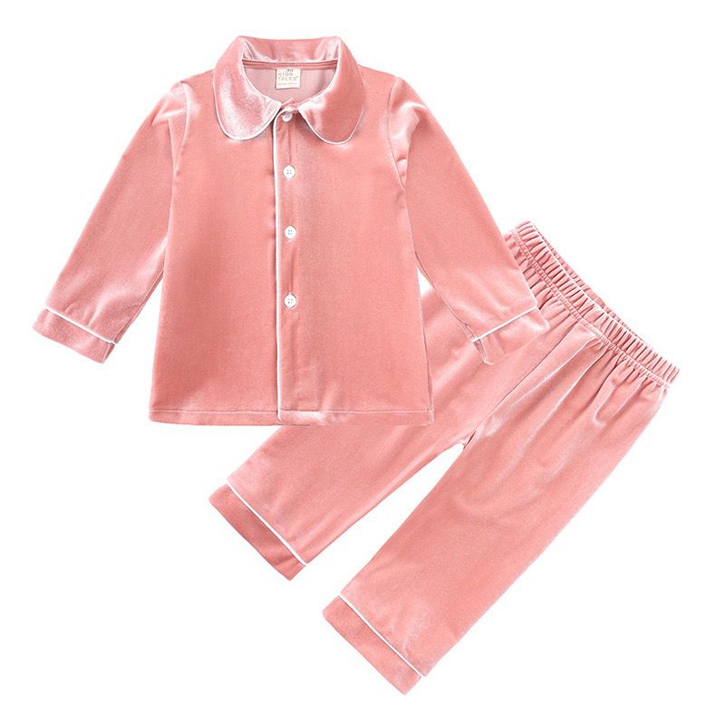 Boy's Cotton Velour Pyjamas - Pink