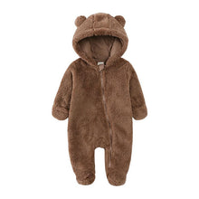 Load image into Gallery viewer, Fluffy Bear Baby Onesie - Brown

