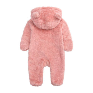 Fluffy Bear Baby Onesie - Pink