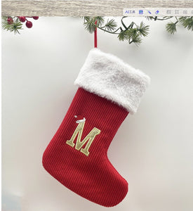 Knitted Red A-Z Stocking - Medium