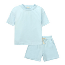 Load image into Gallery viewer, Kids Tales Shorts and Tee Set - Ice Blue
